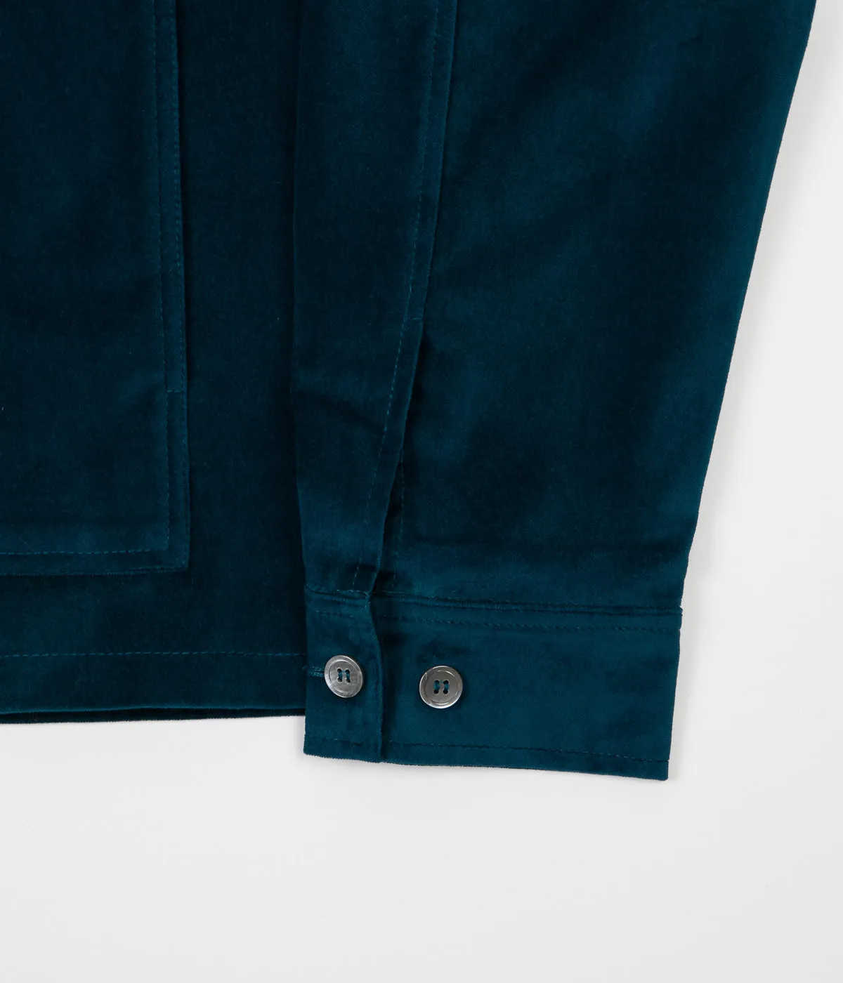 Polar X Tr̬s Bien Cropped Velvet Jacket - Petrol