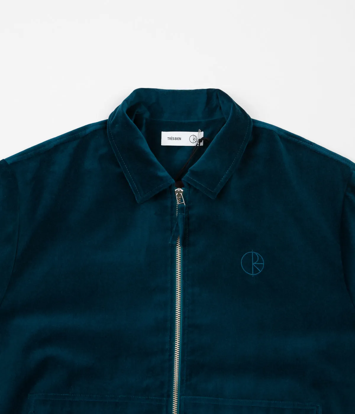 Polar X Tr̬s Bien Cropped Velvet Jacket - Petrol