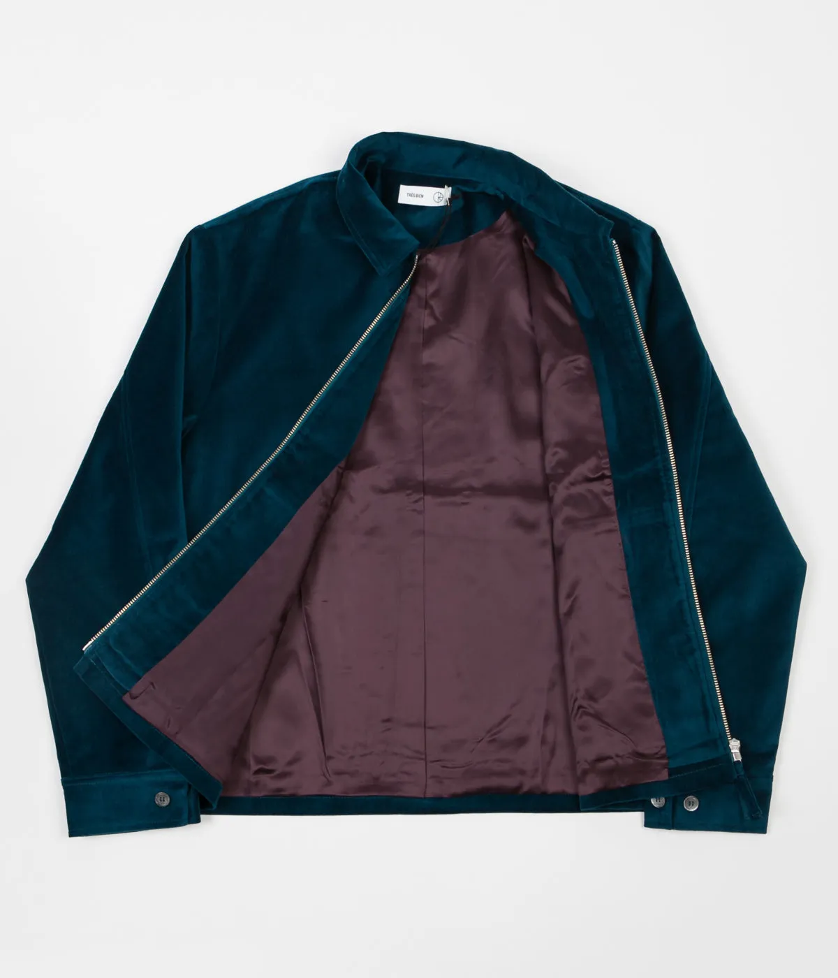 Polar X Tr̬s Bien Cropped Velvet Jacket - Petrol