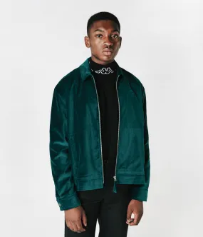 Polar X Tr̬s Bien Cropped Velvet Jacket - Petrol