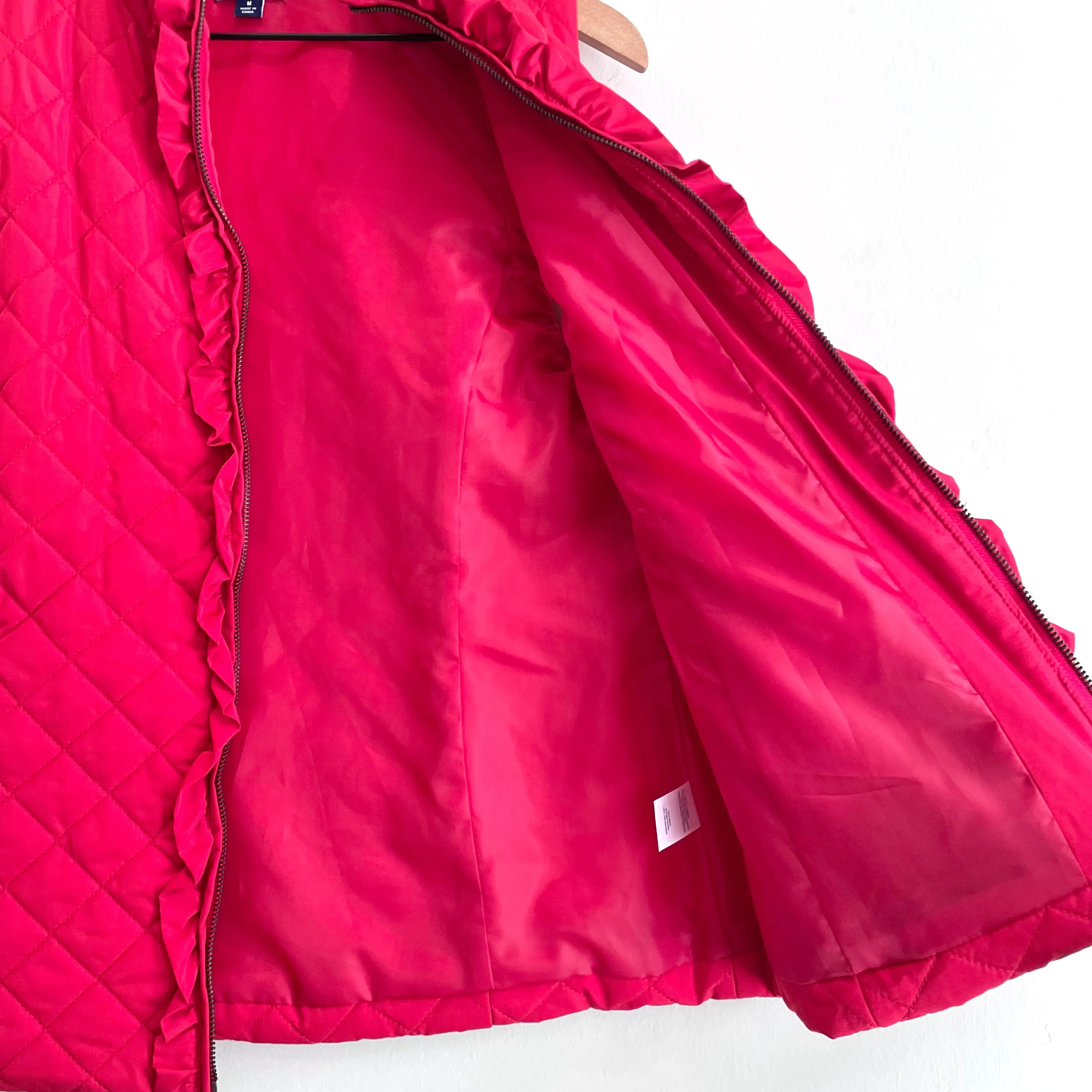 Quilted Ruffle Puff Vest Jacket