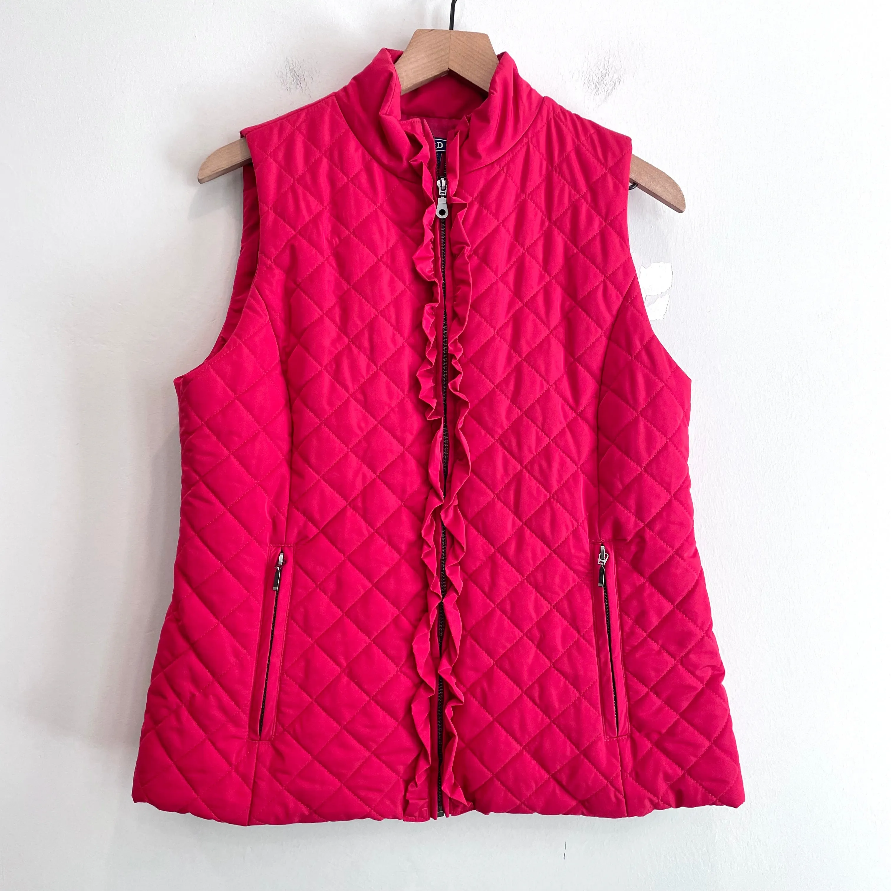 Quilted Ruffle Puff Vest Jacket