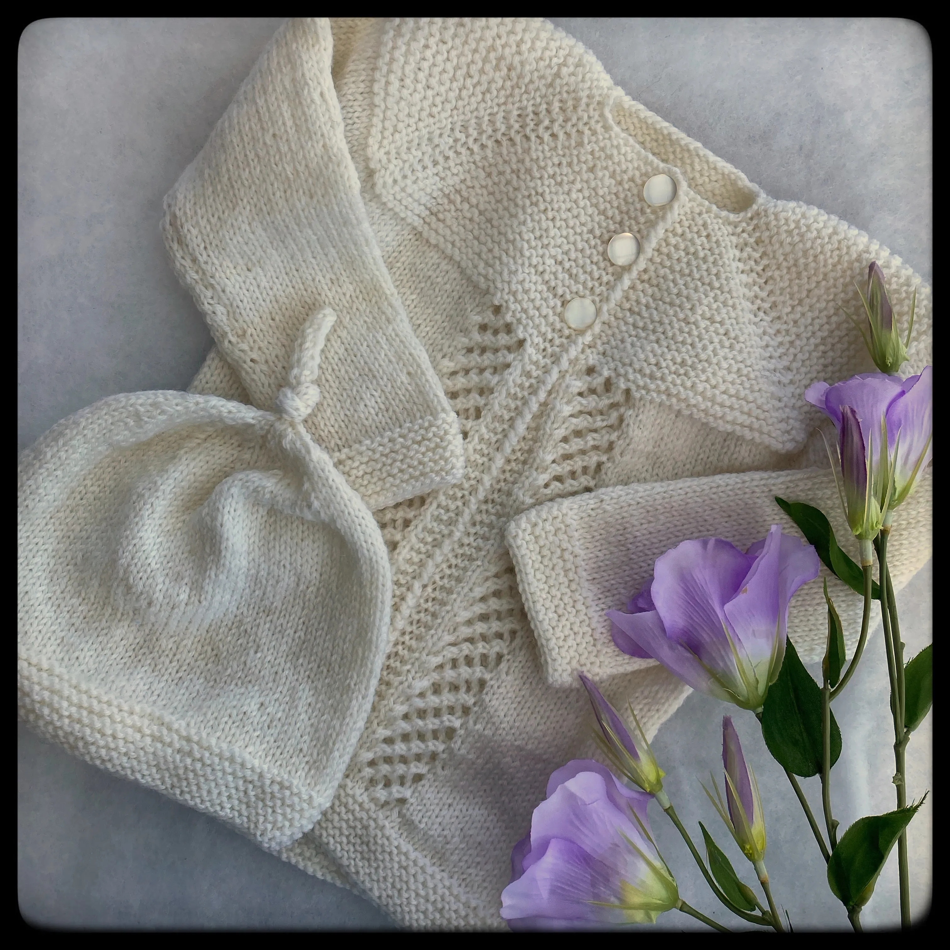 "Lovey" wool toddler cardigan set