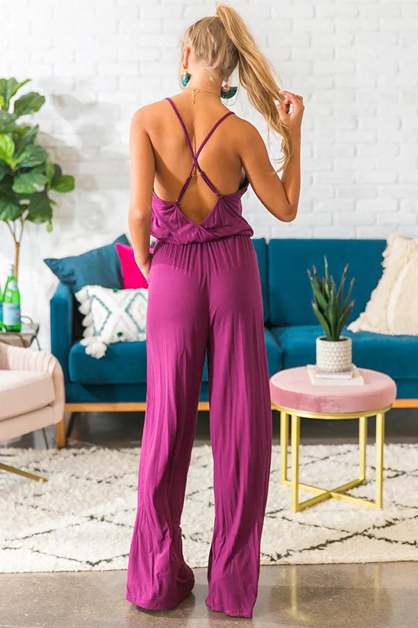 Ready, Set, Runway Jumpsuit in Purple