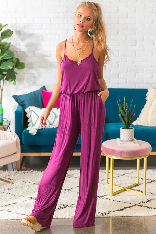 Ready, Set, Runway Jumpsuit in Purple