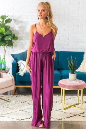 Ready, Set, Runway Jumpsuit in Purple