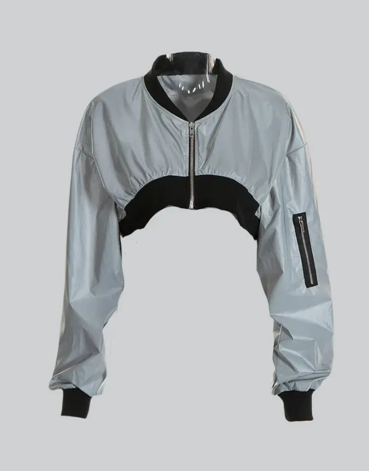 Reflective Crop Top Jacket