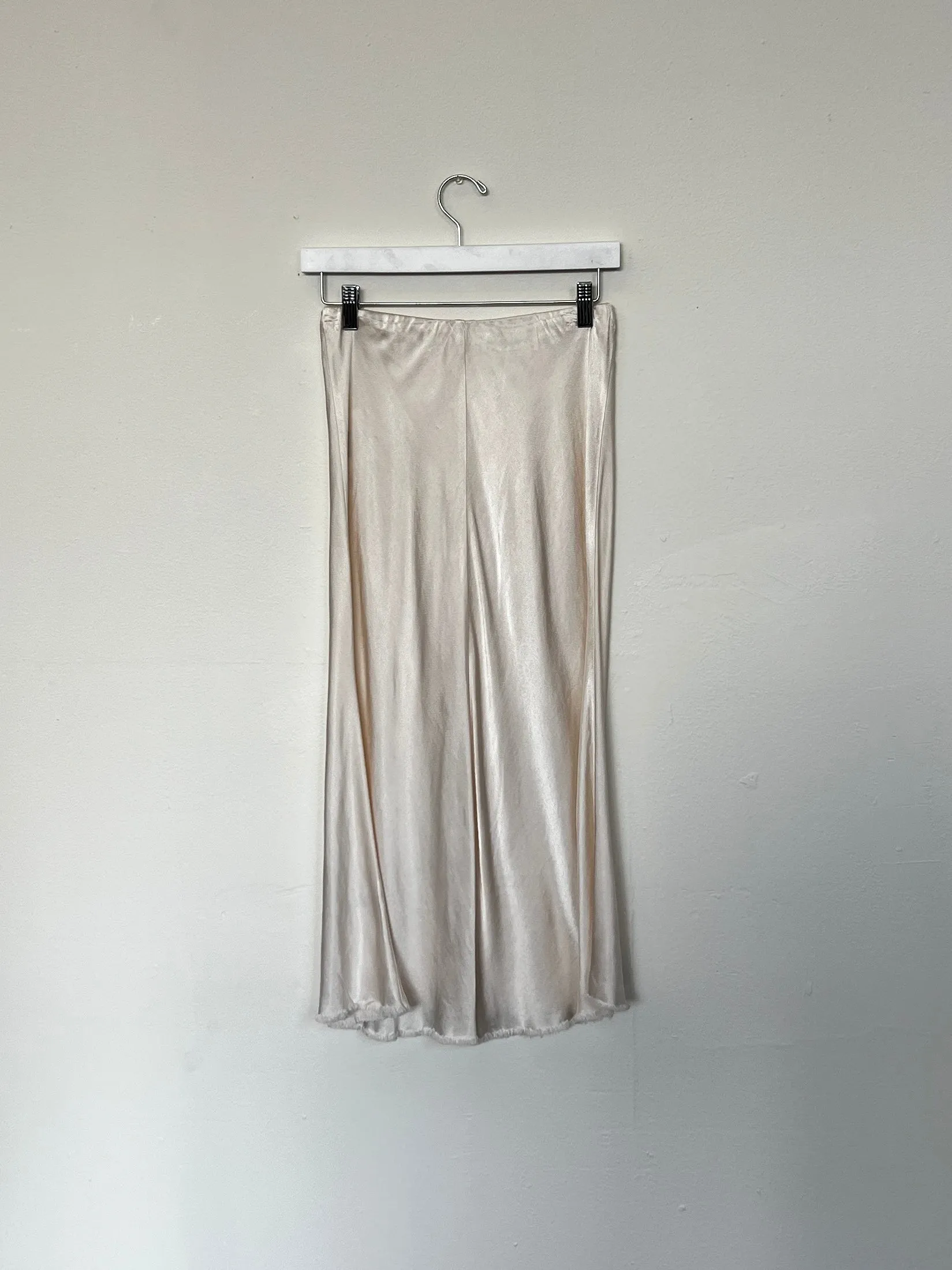 Riley Skirt in Italian Satin - Milk