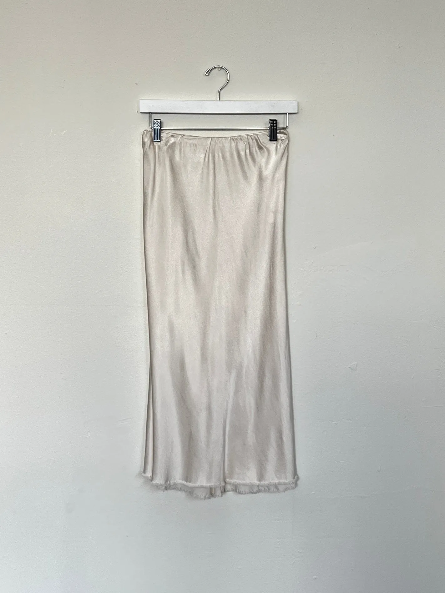 Riley Skirt in Italian Satin - Milk