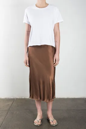 Riley Skirt in Vintage Satin - Earth