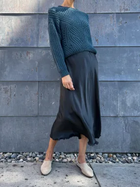 Riley Skirt in Vintage Satin - Lava