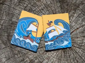 Sailing Pup Pocket Notebook Set | Nautical Adventure Dog