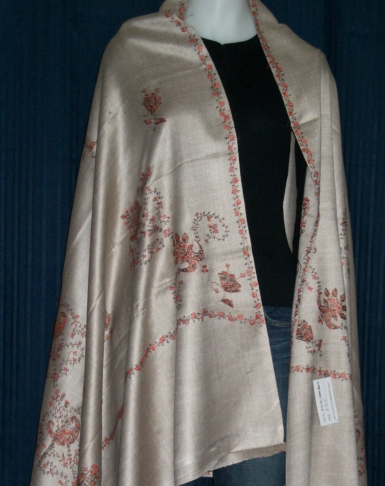 Shawl 1438 Beige Kashmir Winter Shawl Wrap