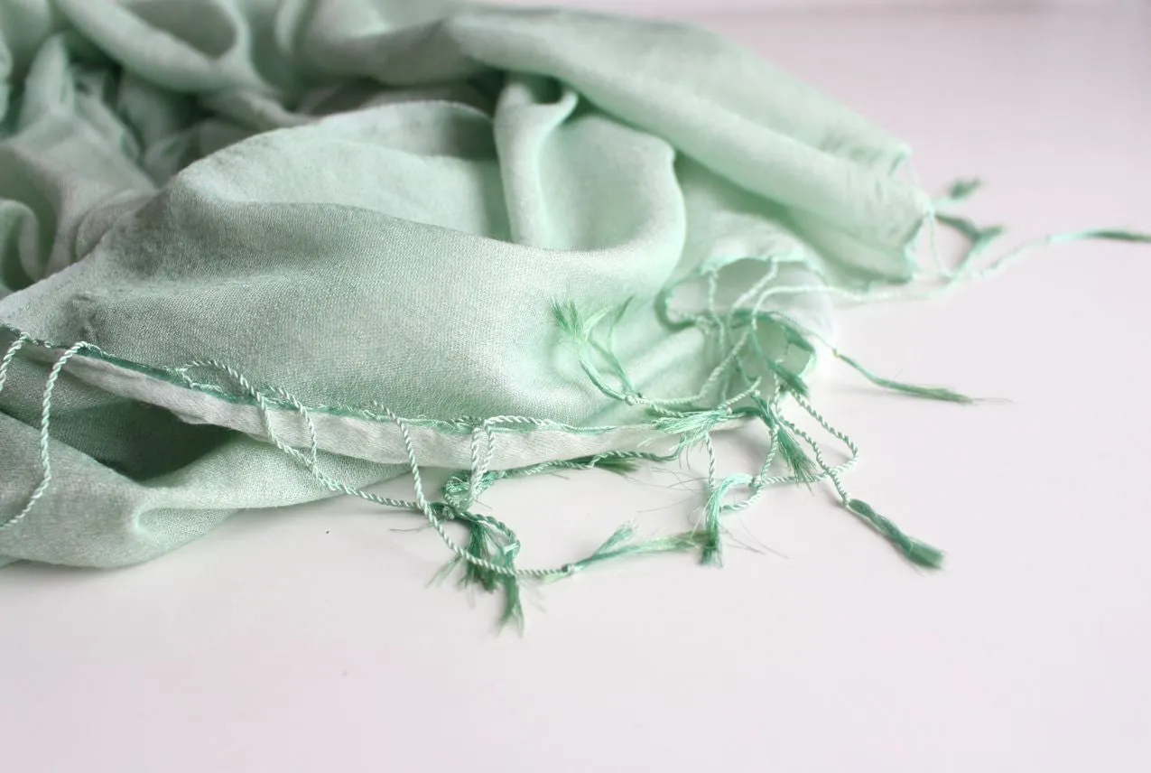 Silky Wedding Greenery Water Pashmina Stoles