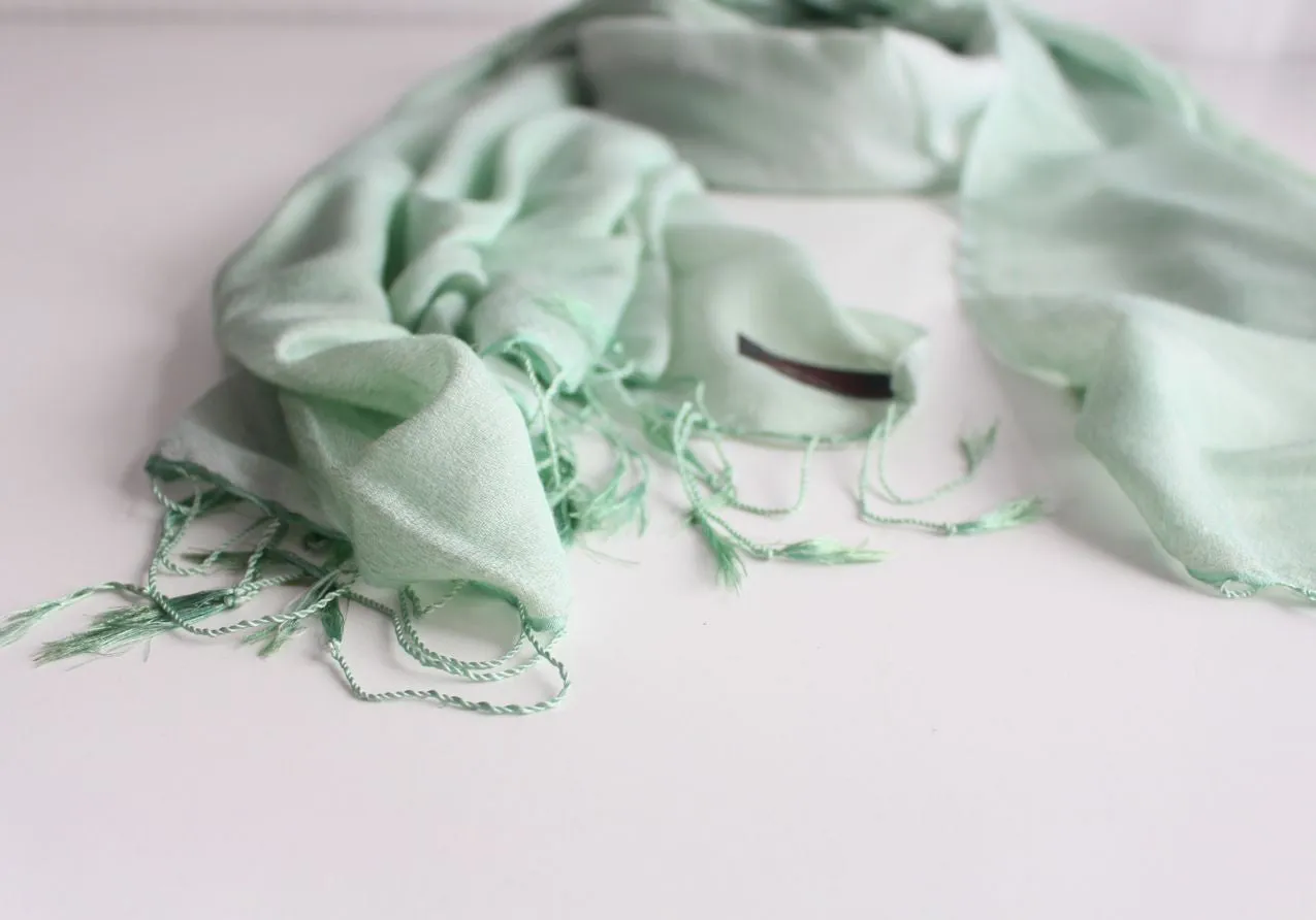 Silky Wedding Greenery Water Pashmina Stoles