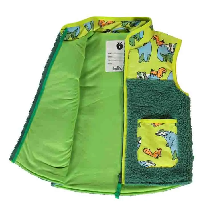 Smafolk Sleeveless Fleece Jacket - Badger & Squirrel Pear Green