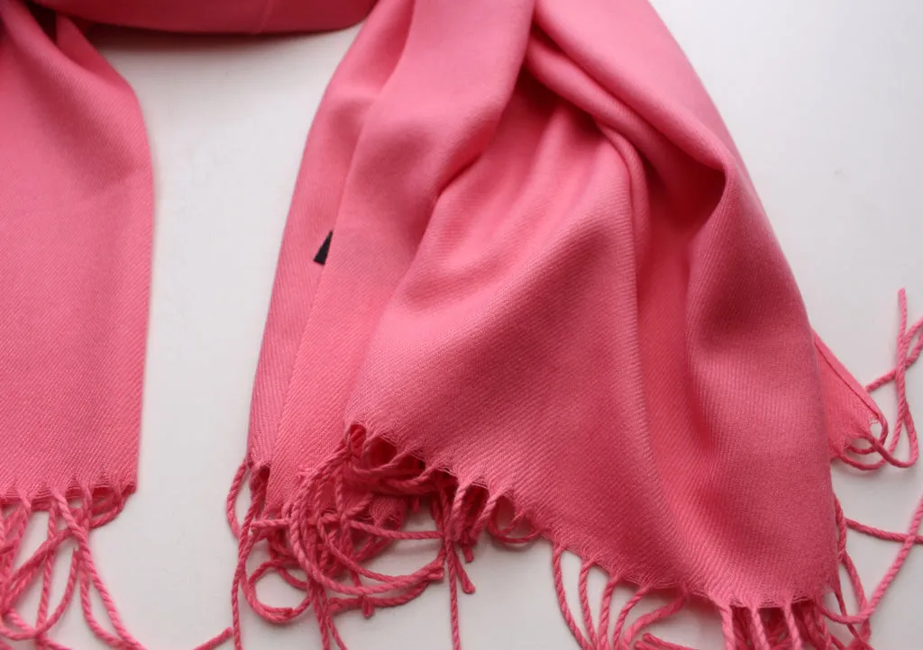 Soft and Warm Pink Winter Woolen Scarf Shawl