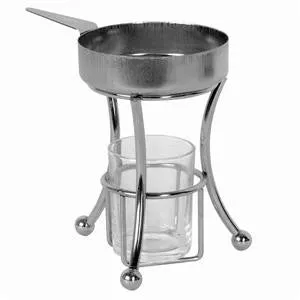 Stainless Steel Metal Restaurant Butter Warmer Melter Candle Lit Heater Set