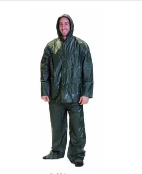 Stansport Mens Vinyl Rainsuit - Green - Large