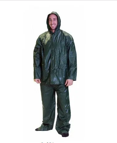 Stansport Mens Vinyl Rainsuit - Green - Large