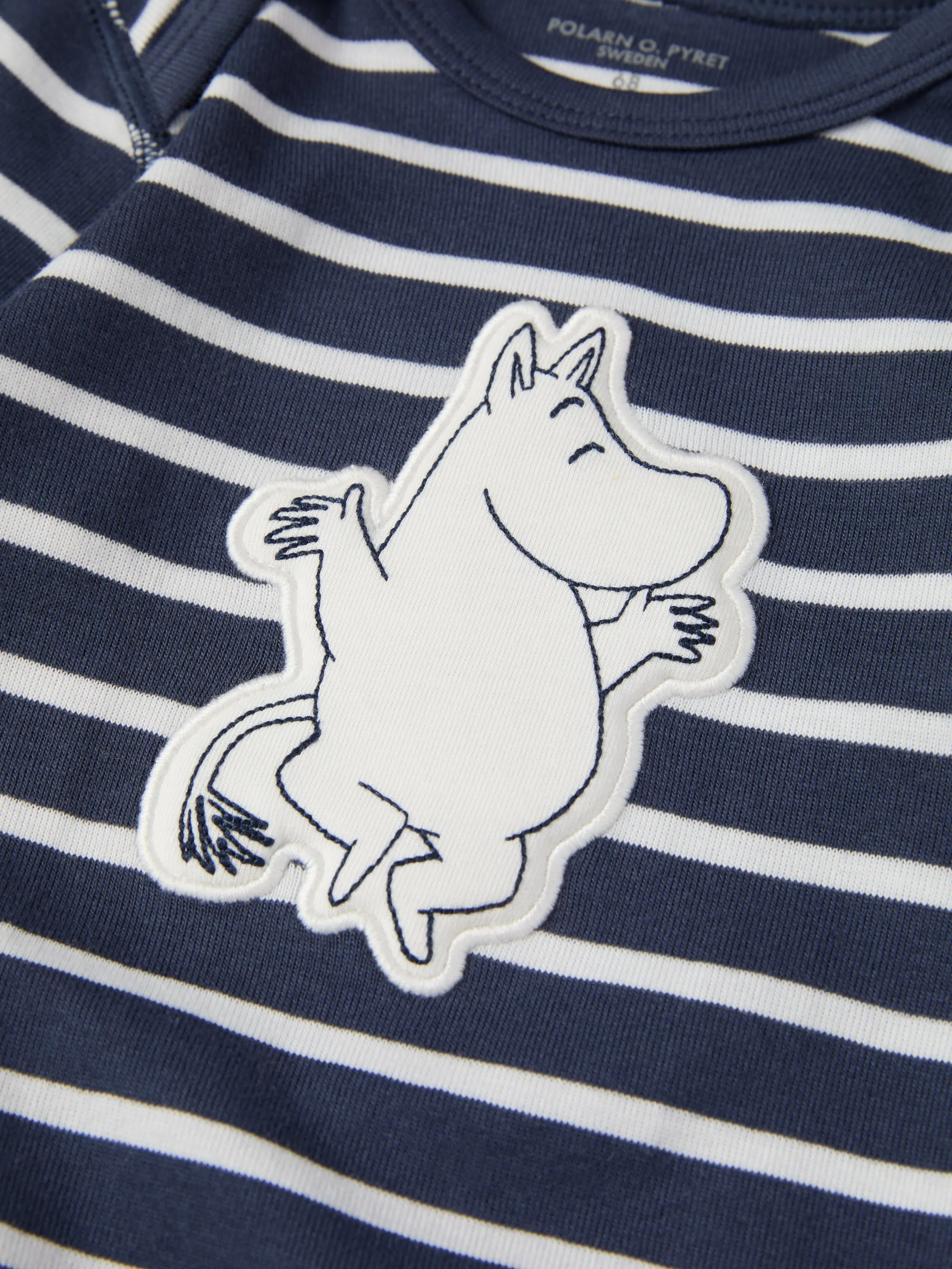 Striped Moomin Appliqué Babygrow