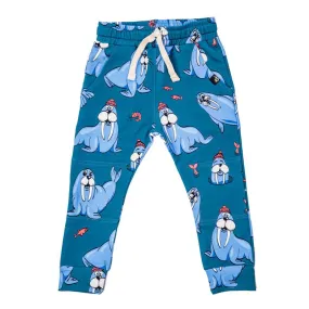 Teal Walrus Sweatpants - 2 Left Size 2-4 & 4-6 years