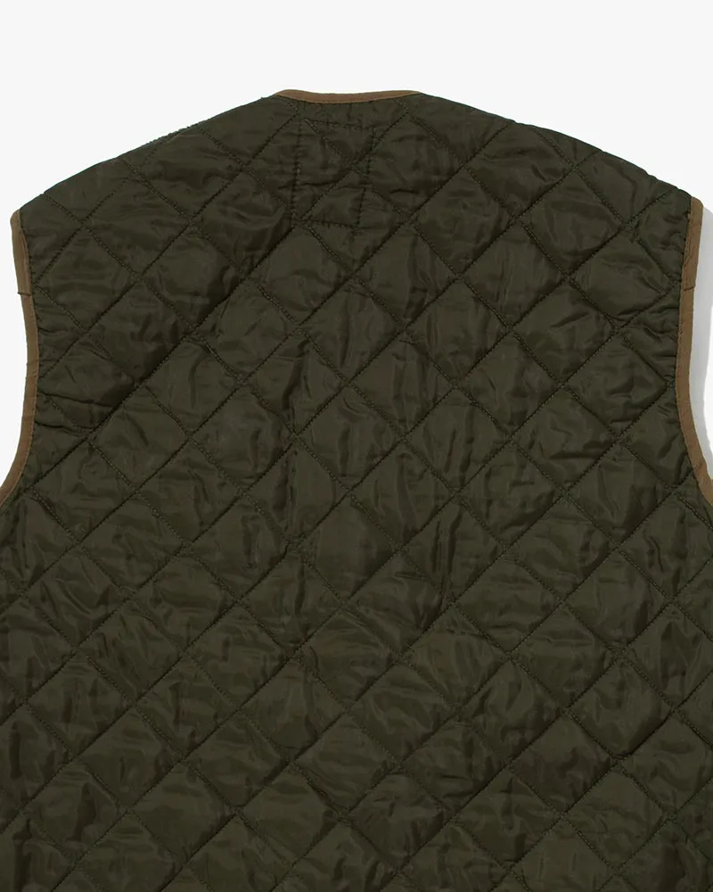 US Vintage Quilted Liner Vest, Unknown Brand, Military Green with Tan Accents - 45