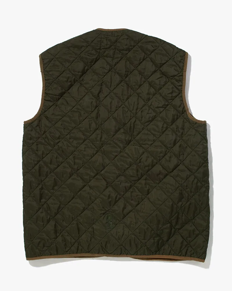 US Vintage Quilted Liner Vest, Unknown Brand, Military Green with Tan Accents - 45