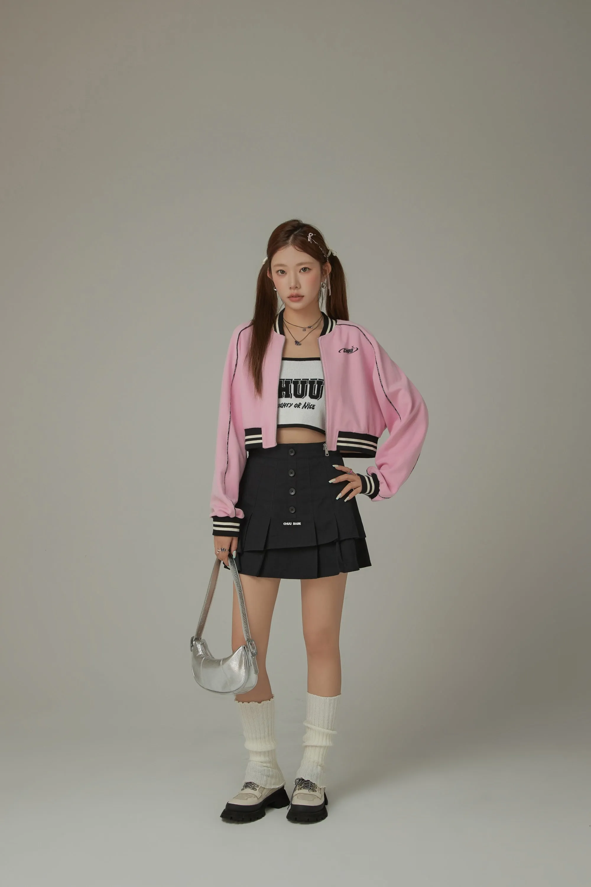 Varsity Color Sporty Cropped Jacket