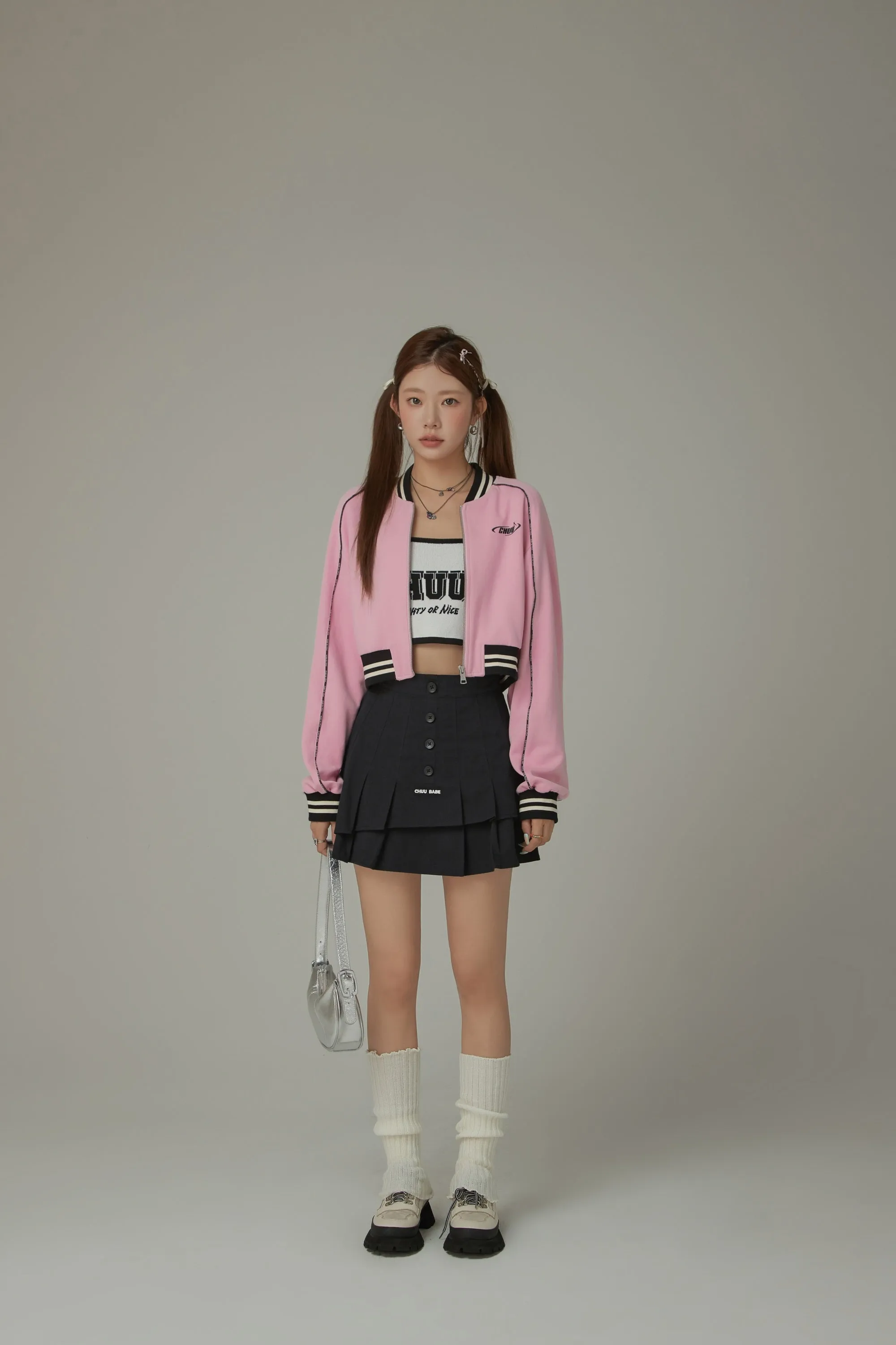 Varsity Color Sporty Cropped Jacket