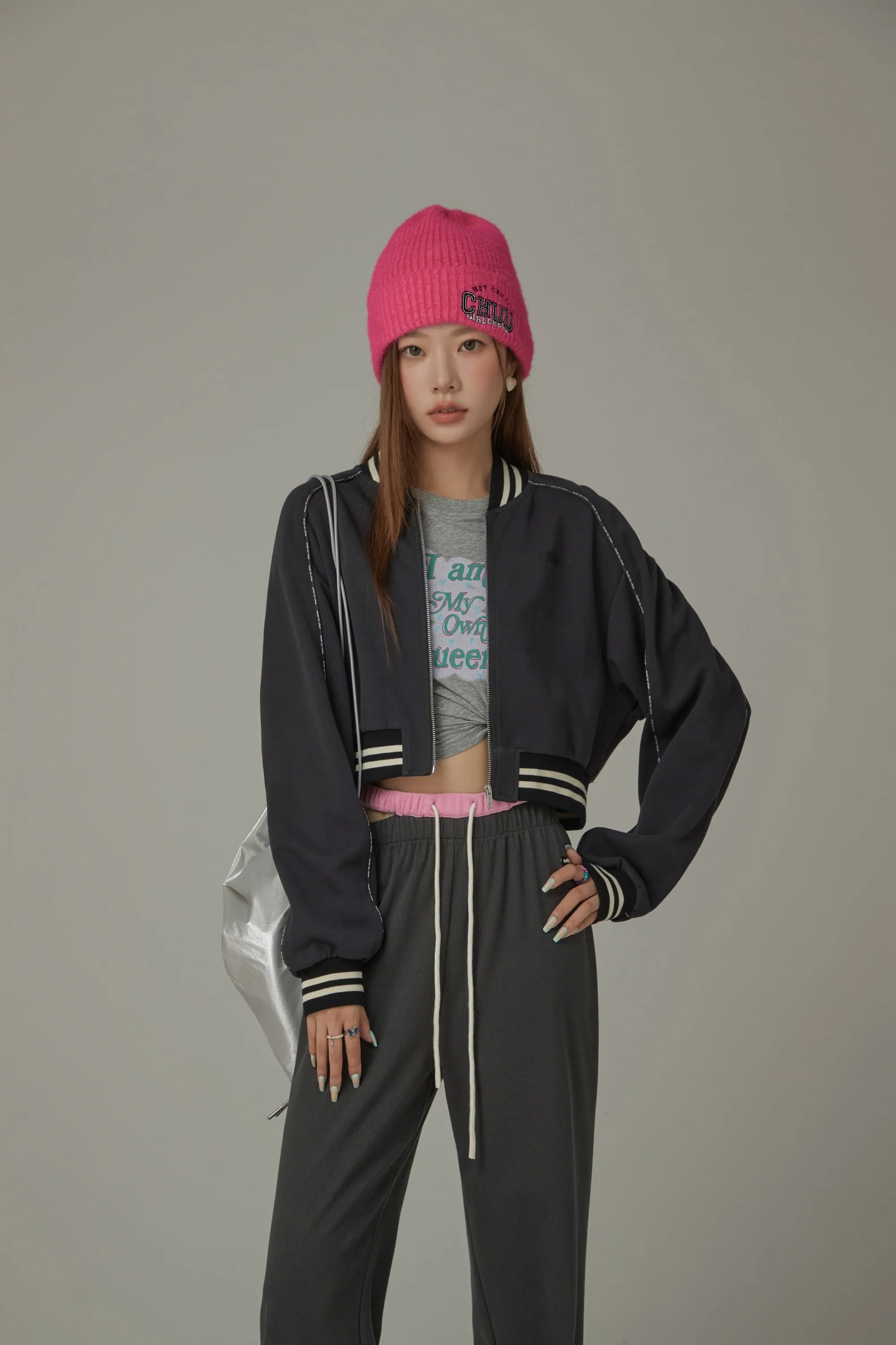 Varsity Color Sporty Cropped Jacket