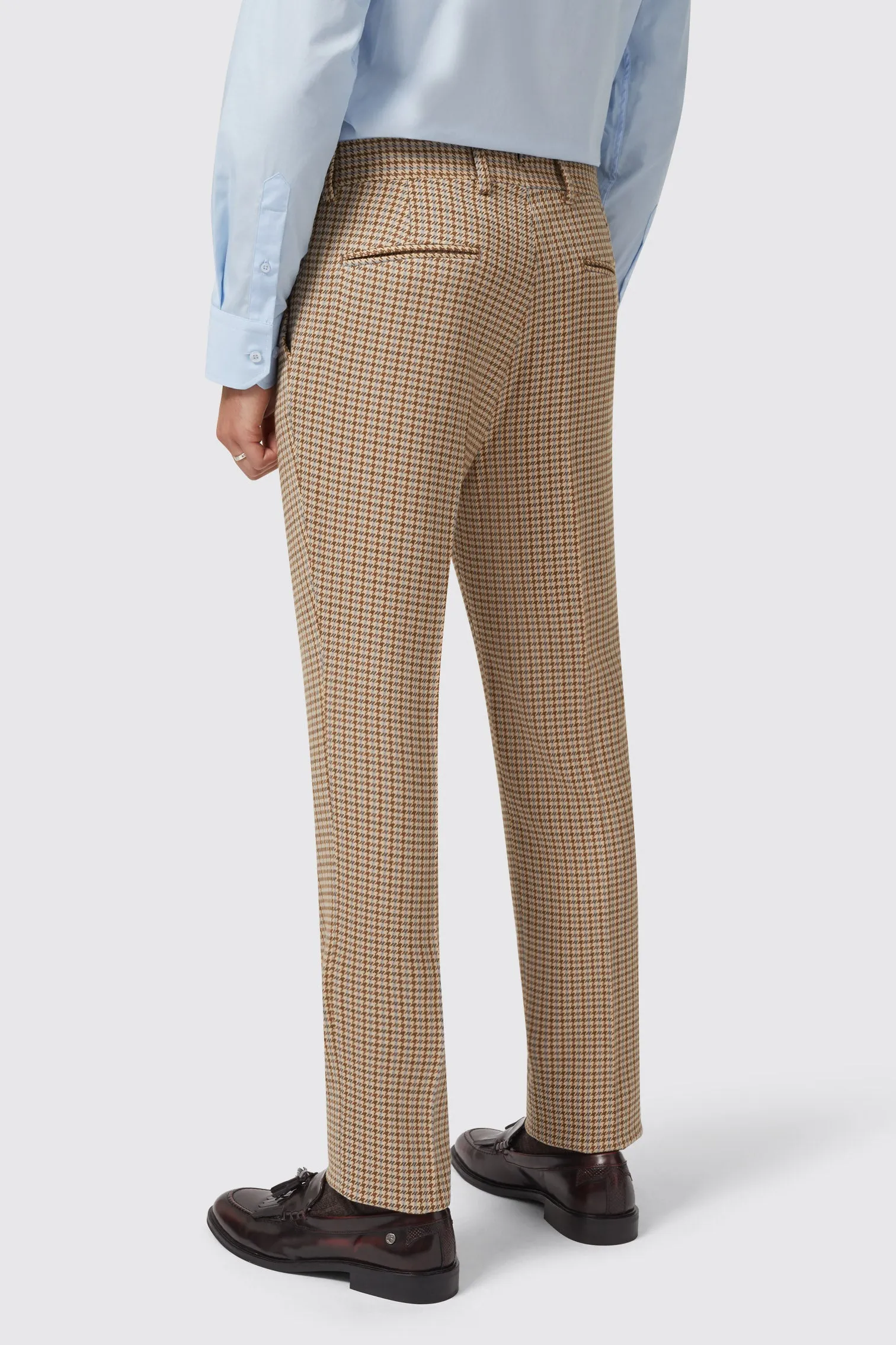 Vaughan Slim Fit Brown Wool Check Suit