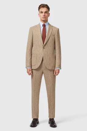 Vaughan Slim Fit Brown Wool Check Suit