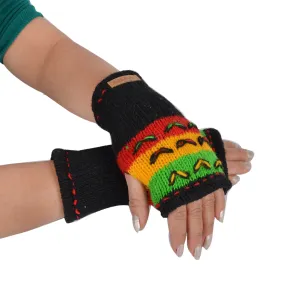 Women's Woolen Knitted Handwarmer Fleece Lined Multicolor Arm Warmers