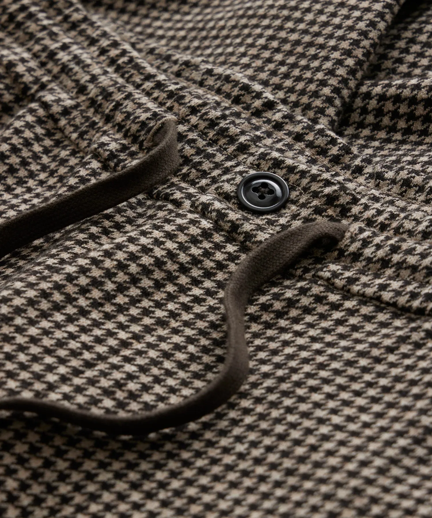 Wool Houndstooth Pant in Desert Beige