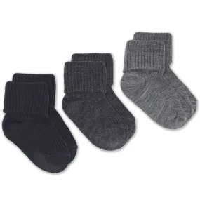 Wool Socks, Baby and Toddler, Light & Dark Slate