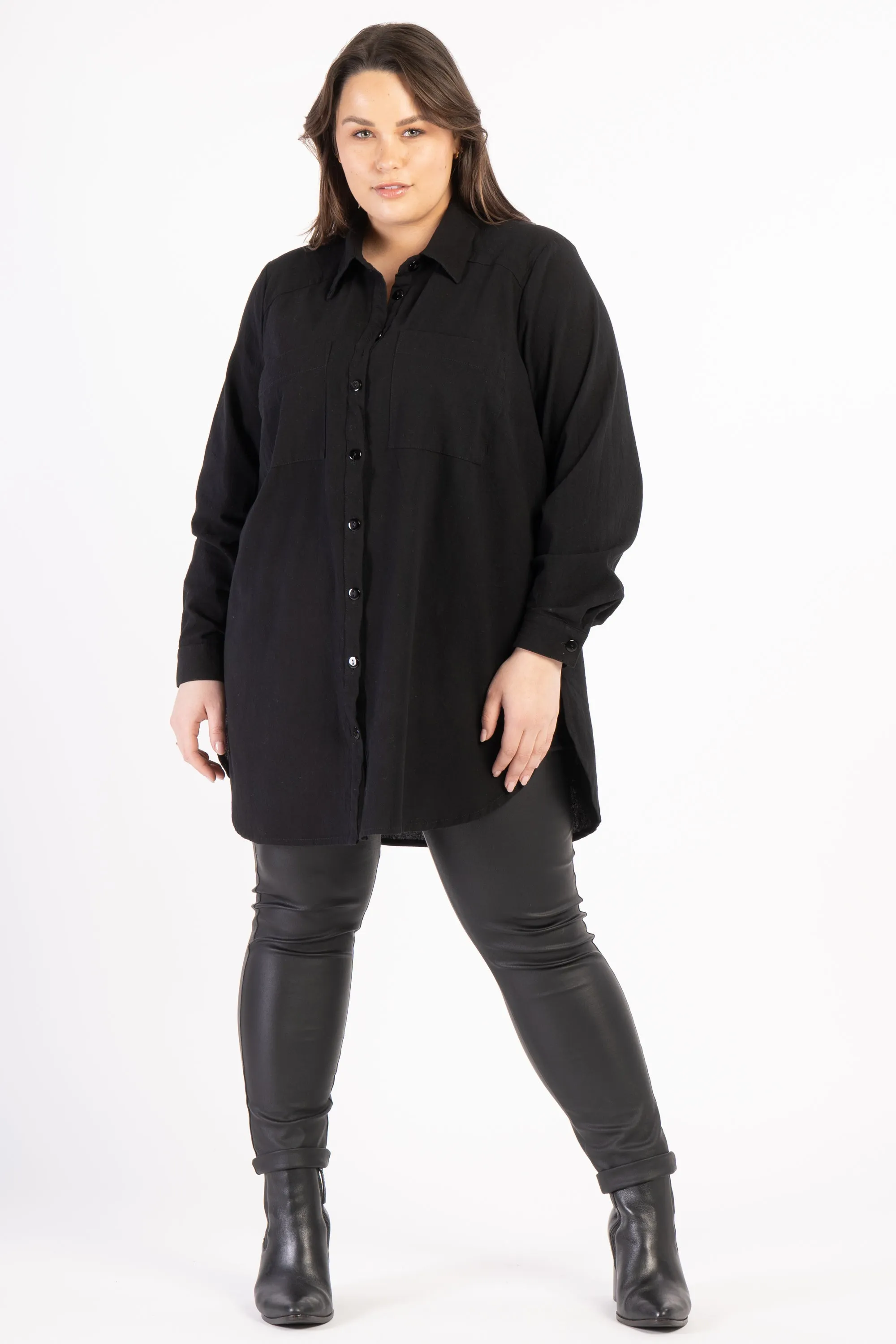 Would I Lie To You Linen Shirt - Black