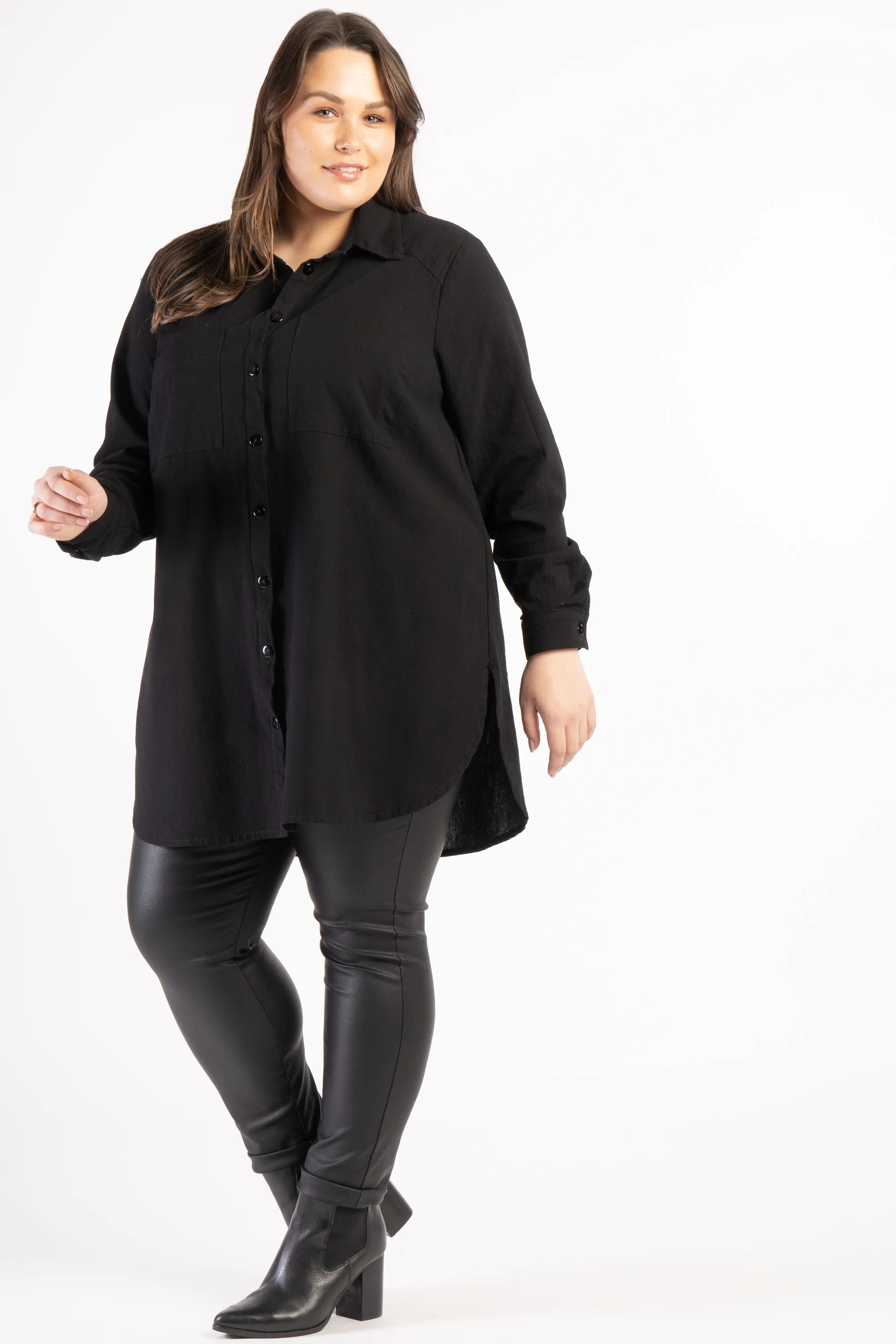 Would I Lie To You Linen Shirt - Black