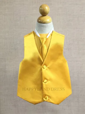 Yellow Boy's Tie and Vest Set